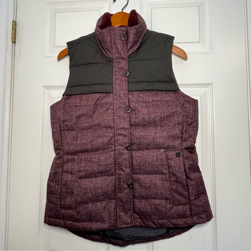 Woolrich Women's Burgundy Bitter Chill Wool Loft Puffer Vest Size Small